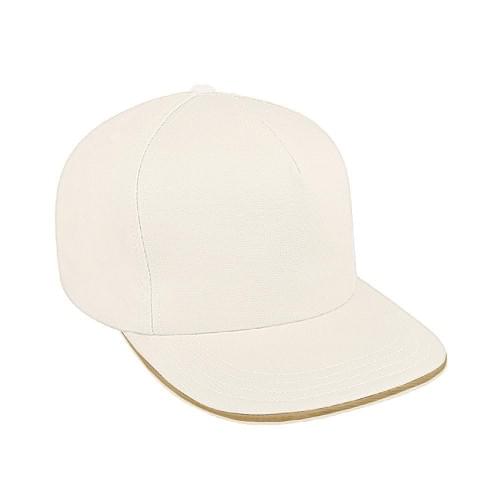 White-Khaki Brushed Self Strap Trucker