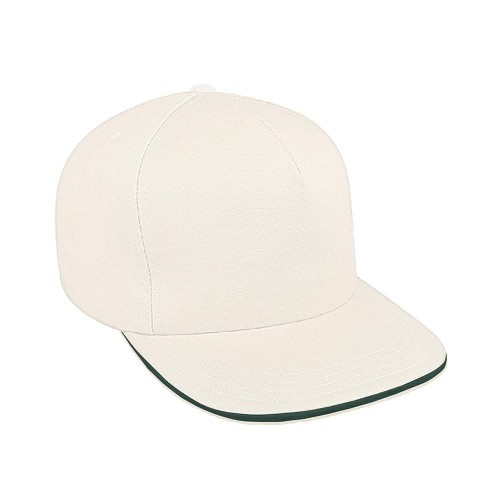 White-Hunter Green Brushed Self Strap Trucker White-Hunter Green Brushed Self Strap Trucker