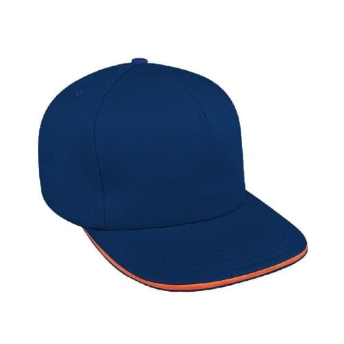 Navy-Orange Canvas Slide Buckle Trucker