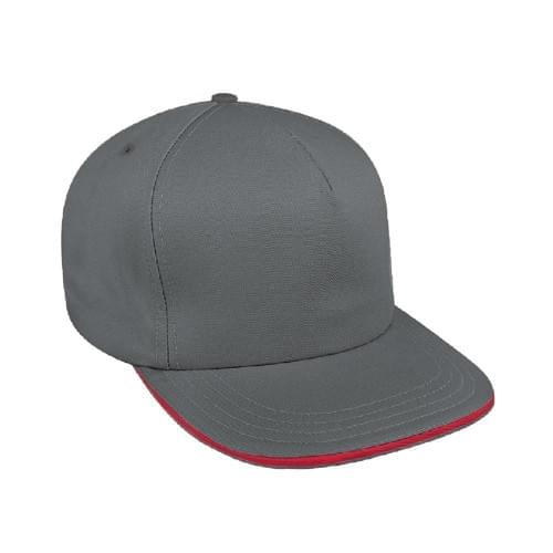 Light Gray-Red Pro Knit Self Strap Trucker