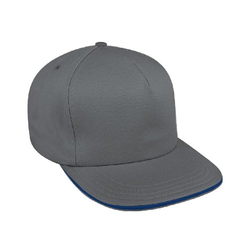 Light Gray-Navy Brushed Self Strap Trucker