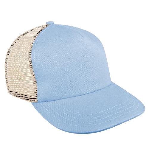 Light Blue-Khaki Meshback Snapback Trucker