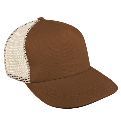 Brown-Khaki Meshback Velcro Trucker