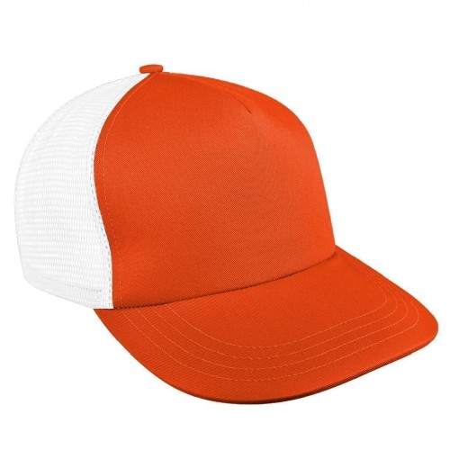 Orange-White Meshback Velcro Trucker