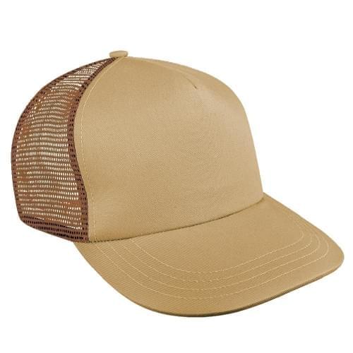 Khaki-Brown Meshback Velcro Trucker