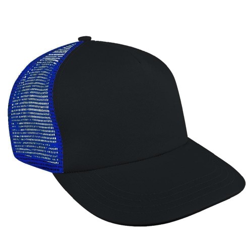Dark Gray-Royal Blue Meshback Velcro Trucker