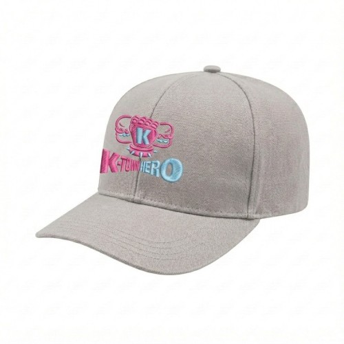 USA-made 6S White Cotton Duck baseball cap, decorated view, manufactured in Newark NJ
