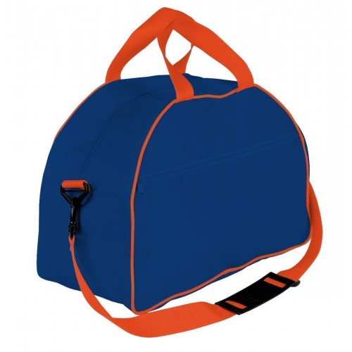 USA Made Nylon Poly Weekender Duffel Bags, Royal Blue-Orange, 6PKV32JA00