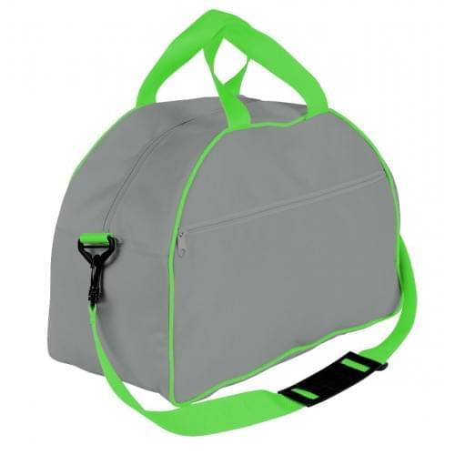 USA Made Nylon Poly Weekender Duffel Bags, Grey-Lime, 6PKV32JA1Y