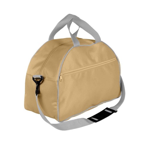 USA Made Nylon Poly Weekender Duffel Bags, Khaki-Grey, 6PKV32JA2U