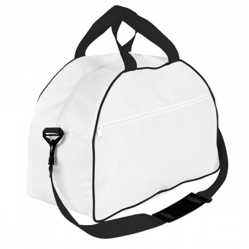 USA Made Nylon Poly Weekender Duffel Bags, White-Black, 6PKV32JA3R USA Made Nylon Poly Weekender Duffel Bags, White-Black, 6PKV32JA3R