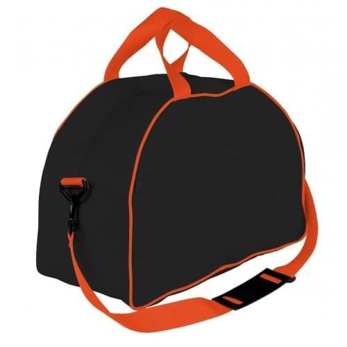USA Made Nylon Poly Weekender Duffel Bags, Black-Orange, 6PKV32JAO0