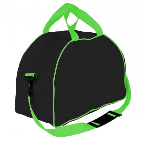 USA Made Nylon Poly Weekender Duffel Bags, Black-Lime, 6PKV32JAOY USA Made Nylon Poly Weekender Duffel Bags, Black-Lime, 6PKV32JAOY