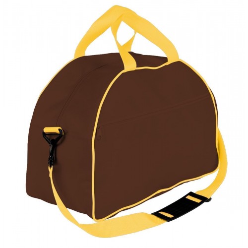 USA Made Nylon Poly Weekender Duffel Bags, Brown-Gold, 6PKV32JAP5 USA Made Nylon Poly Weekender Duffel Bags, Brown-Gold, 6PKV32JAP5