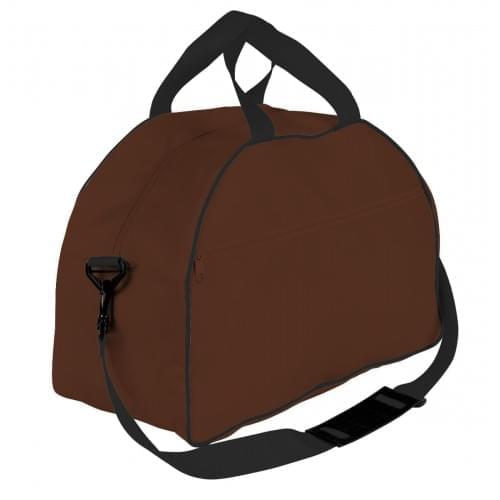 USA Made Nylon Poly Weekender Duffel Bags, Brown-Black, 6PKV32JAPR