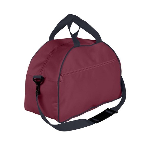 USA Made Nylon Poly Weekender Duffel Bags, Burgundy-Graphite, 6PKV32JAQT