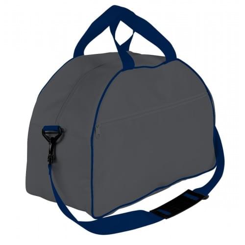 USA Made Nylon Poly Weekender Duffel Bags, Graphite-Navy, 6PKV32JARZ