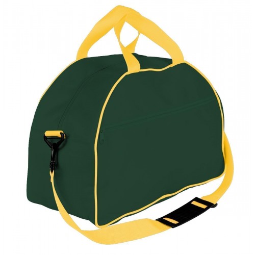 USA Made Nylon Poly Weekender Duffel Bags, Hunter Green-Gold, 6PKV32JAS5 USA Made Nylon Poly Weekender Duffel Bags, Hunter Green-Gold, 6PKV32JAS5