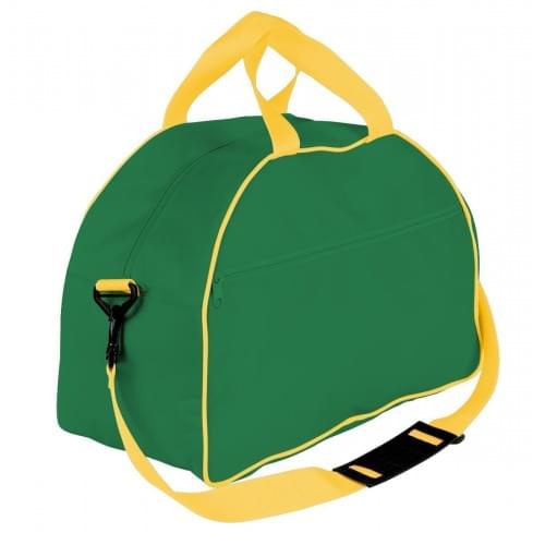 USA Made Nylon Poly Weekender Duffel Bags, Kelly Green-Gold, 6PKV32JAT5