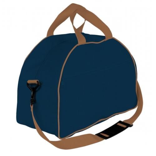 USA Made Nylon Poly Weekender Duffel Bags, Navy-Bronze, 6PKV32JAVO