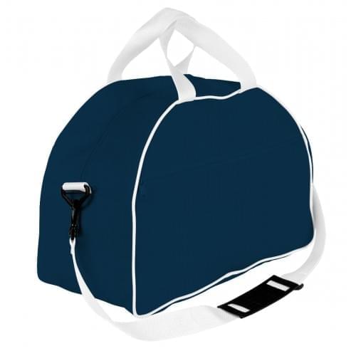 USA Made Nylon Poly Weekender Duffel Bags, Navy-White, 6PKV32JAW4