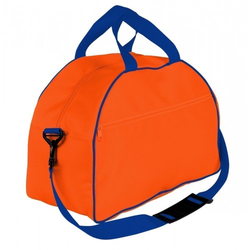 USA Made Nylon Poly Weekender Duffel Bags, Orange-Royal Blue, 6PKV32JAX3