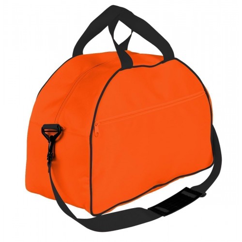 USA Made Nylon Poly Weekender Duffel Bags, Orange-Black, 6PKV32JAXR