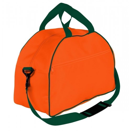 USA Made Nylon Poly Weekender Duffel Bags, Orange-Hunter Green, 6PKV32JAXV