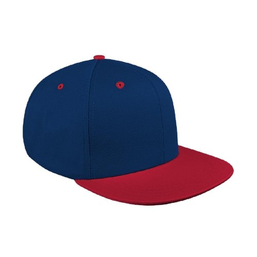 Two Tone Eyelets Canvas Self Strap Flat Brim