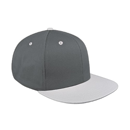 Two Tone Eyelets Twill Self Strap Flat Brim