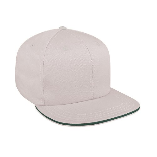 Putty-Hunter Green Ripstop Leather Flat Brim