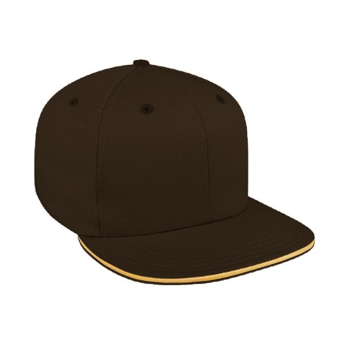 Black-Athletic Gold Pro Knit Velcro Flat Brim