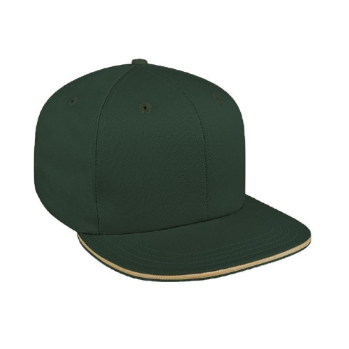 Hunter Green-Khaki Brushed Velcro Flat Brim Hunter Green-Khaki Brushed Velcro Flat Brim