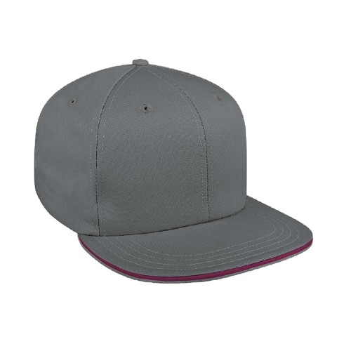 Light Gray-Burgundy Pro Knit Velcro Flat Brim