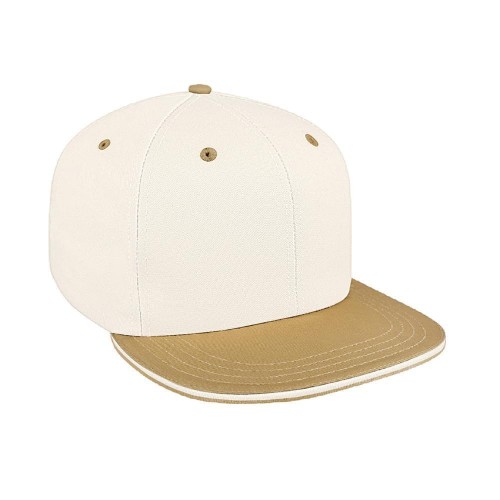 Two Tone Sandwich Twill Leather Flat Brim