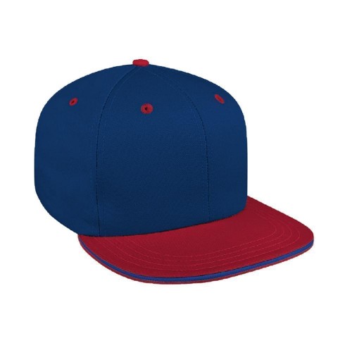 Two Tone Sandwich Ripstop Leather Flat Brim