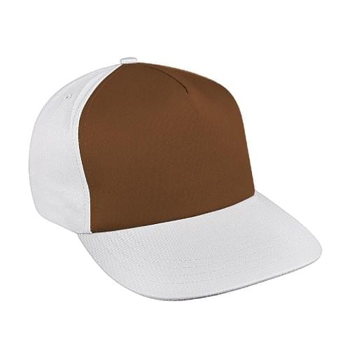 Contrast Front Wool Leather Flat Brim