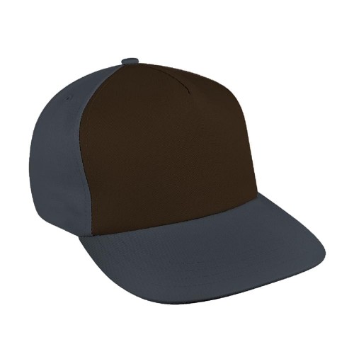 Contrast Front Denim Leather Flat Brim