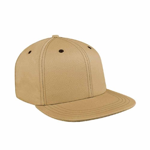 Contrast Stitching Denim Velcro Flat Brim