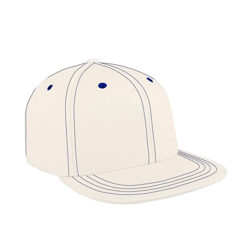 Contrast Stitching Canvas Snapback Flat Brim