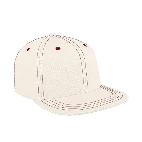 Contrast Stitching Canvas Slide Buckle Flat Brim