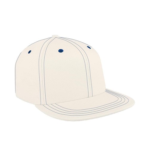 Contrast Stitching Twill Velcro Flat Brim