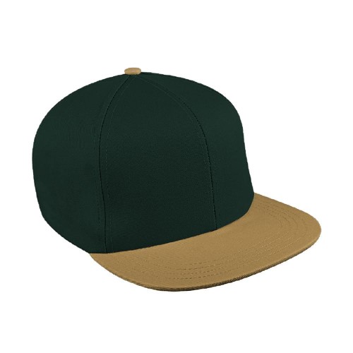 Two Tone Ripstop Leather Flat Brim
