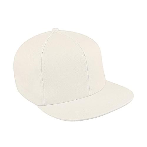 Solid Color Brushed Leather Flat Brim