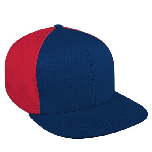Contrast Back Denim Self Strap Flat Brim