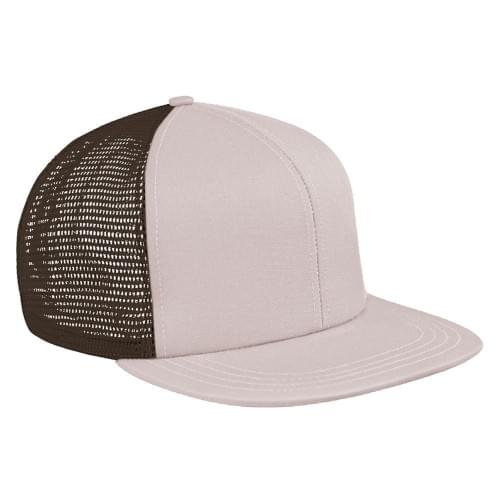 Putty-Black Brushed Front Snapback Flat Brim
