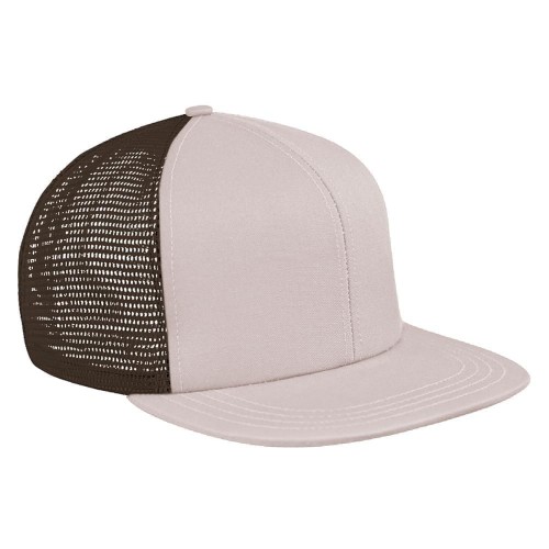 Contrast Mesh Back Brushed Front Velcro Flat Brim