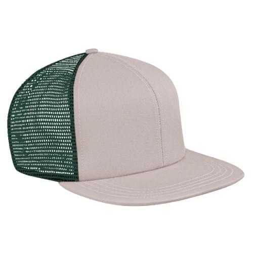 Putty-Hunter Green Brushed Front Snapback Flat Brim