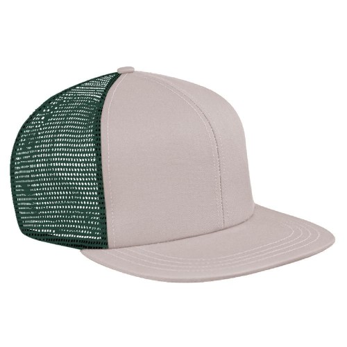 Putty-Hunter Green Brushed Front Slide Buckle Flat Brim