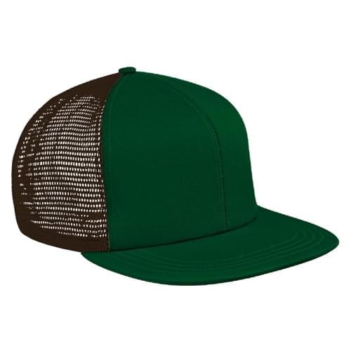 Kelly Green-Black Meshback Snapback Flat Brim